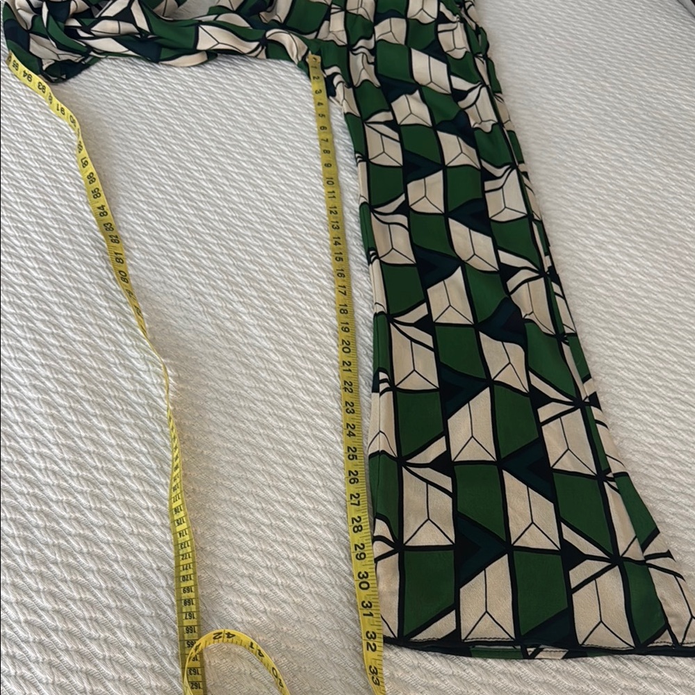 Zara Geometric Green and Cream Women's Pants Co-ord Jumpsuit - Picture 7 of 12